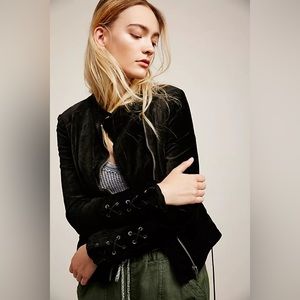 Free People Lacey velvet moto jacket